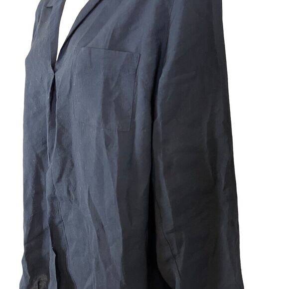 J Jill Womens Navy Blue V-Neck Collared Roll Tab Long Sleeve Tunic Top sz M - Picture 9 of 16